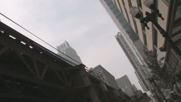 Comboio elevado em Chicago — Vídeo de Stock