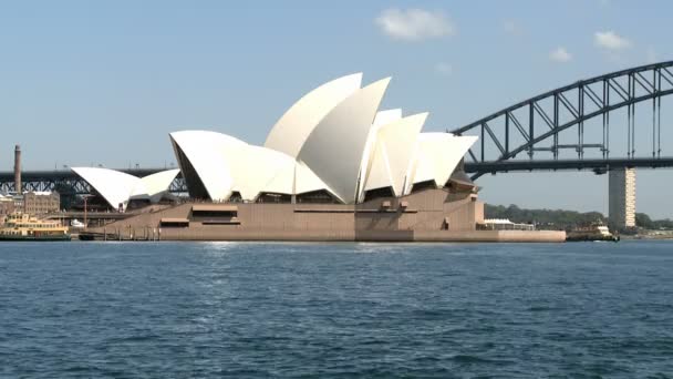 Sydney opera en haven brug — Stockvideo
