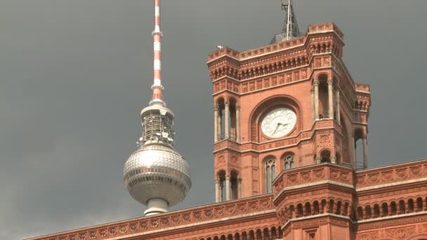 Torre de televisão Berlim — Vídeo de Stock