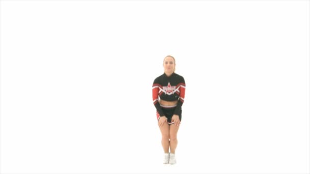 Cheerleader springen hoch — Stockvideo