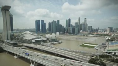 Singapur marina defne havadan görünümü