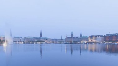 gün batımı hamburg alster