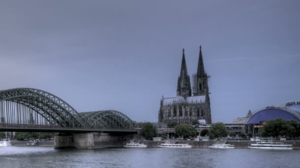 Cologne Cathedral Sunset — Stock Video