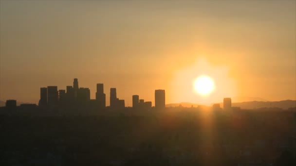 Los Angeles Skyline Salida del sol — Vídeo de stock