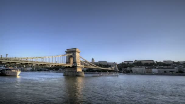 Budapest Chain Bridge — Stock Video