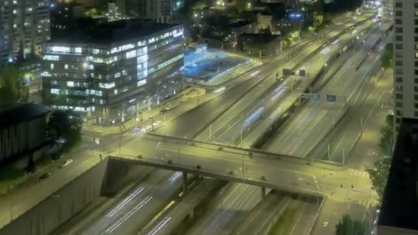 Traffico interstatale di Seattle nightime — Video Stock