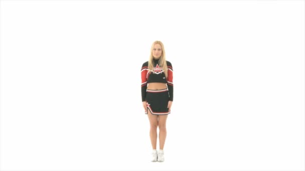 Cheerleader springen hoch — Stockvideo