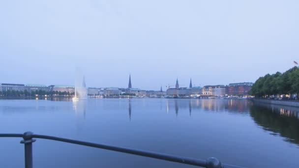 Atardecer Hamburgo Alster — Vídeo de stock