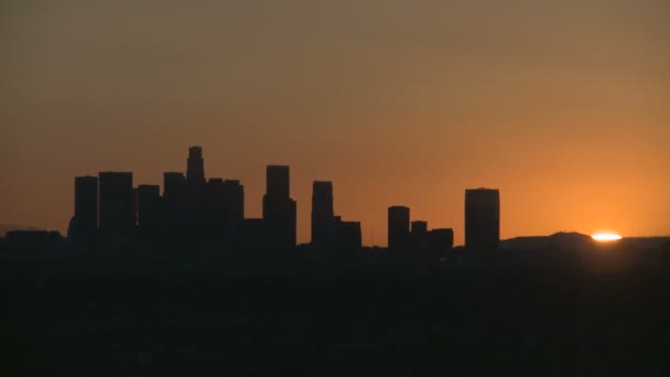 Los Angeles Skyline Salida del sol — Vídeo de stock