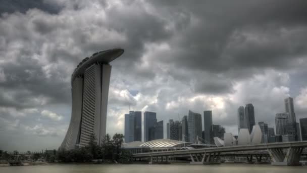 シンガポールのマリーナ湾の入口 — ストック動画