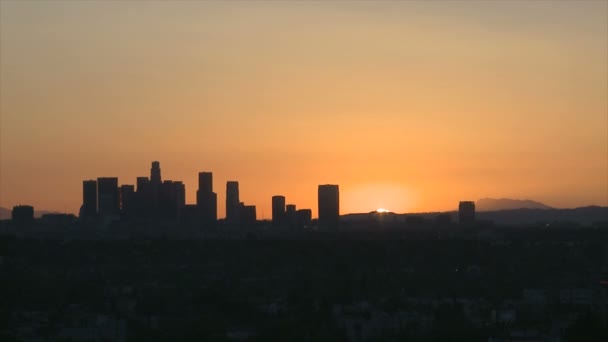 Los Angeles Skyline Salida del sol — Vídeos de Stock