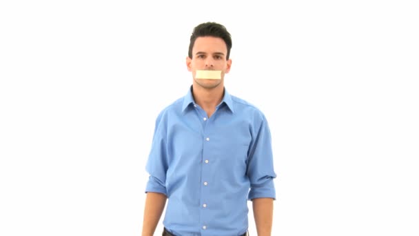 Man may not speak — Stock Video