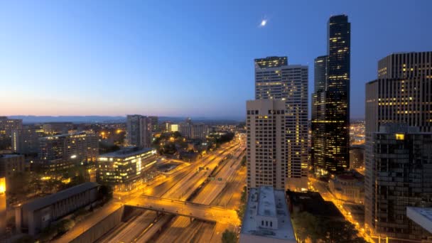 Seattle Sunrise Traffico interstatale — Video Stock