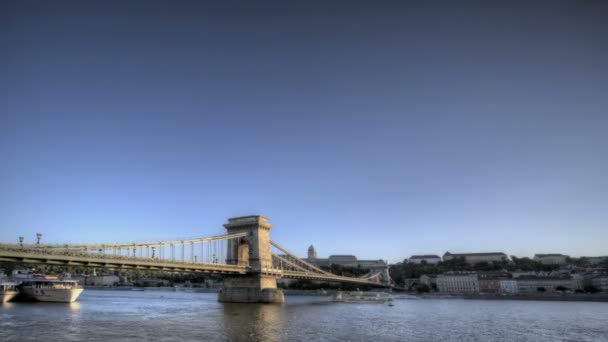 Ponte delle catene di Budapest — Video Stock