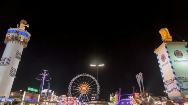 Ferris wheel timelapse oktoberfest — Vídeos de Stock