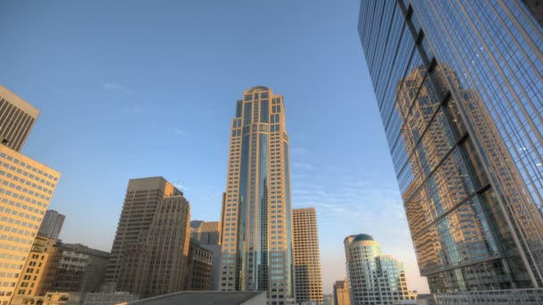 Seattle rascacielos puesta del sol — Vídeos de Stock
