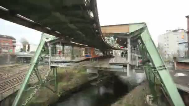 Aerial Tramway Wuppertal — Stock Video