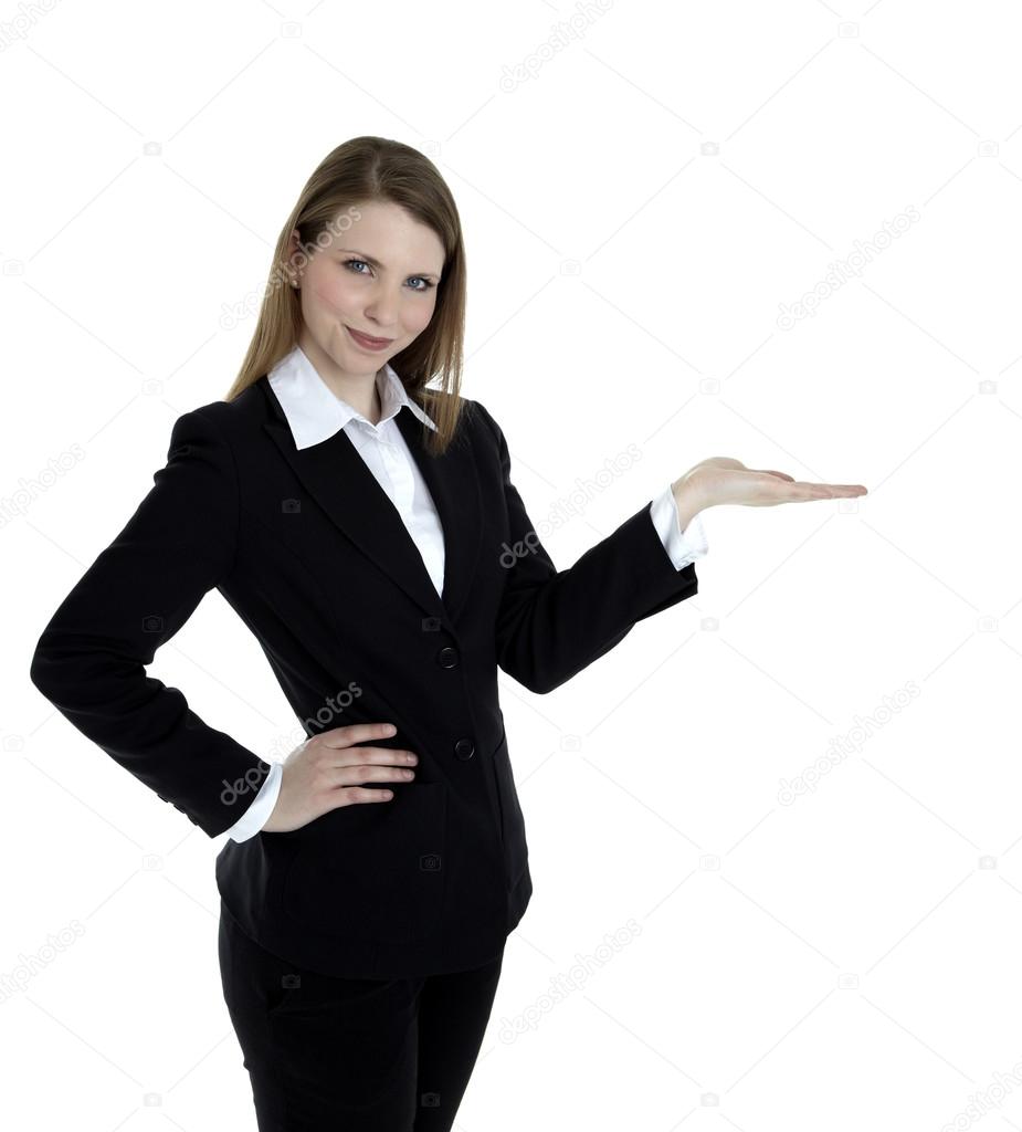 Business woman presenting something