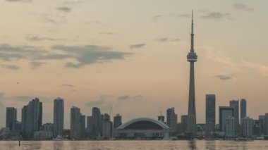 Timelapse toronto skyline günbatımı