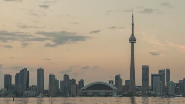 Timelapse Toronto Skyline Sunset — Stock Video