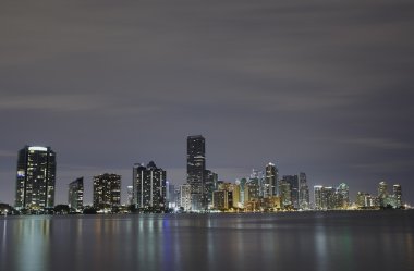 Miami şehir manzarası panorama, gece