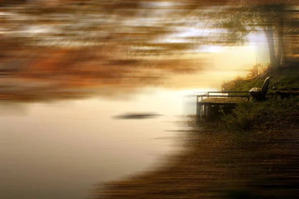 Beweging wazig herfst bos indruk — Stockfoto