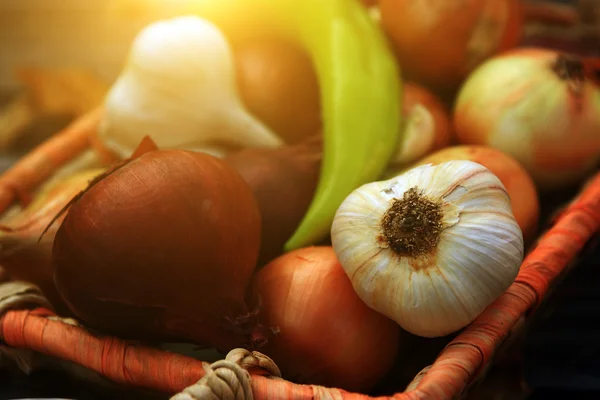 Mixed onion still life — Stock Photo, Image