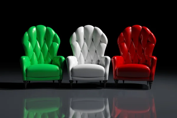 Italian color armchairs — Stock Photo, Image