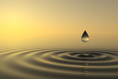 Zen drop falls into the water clipart
