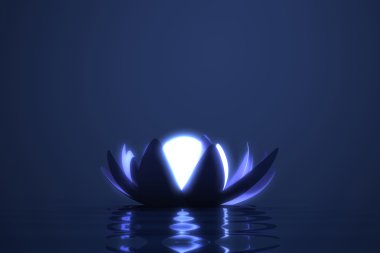 Zen çiçek lotus ile parlayan Küre
