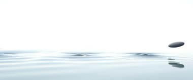 zen stone thrown on the water widescreen clipart