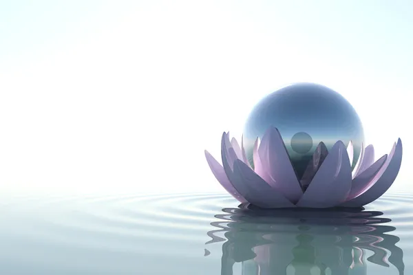 Zen flower with sphere — Stock Photo, Image