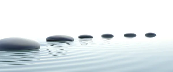 Zen path of stones in widescreen — Stock Photo, Image