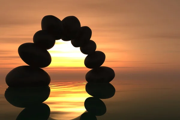 Zen taş kemer günbatımı