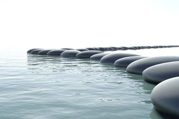 Zen taş çalkantılı su içinde