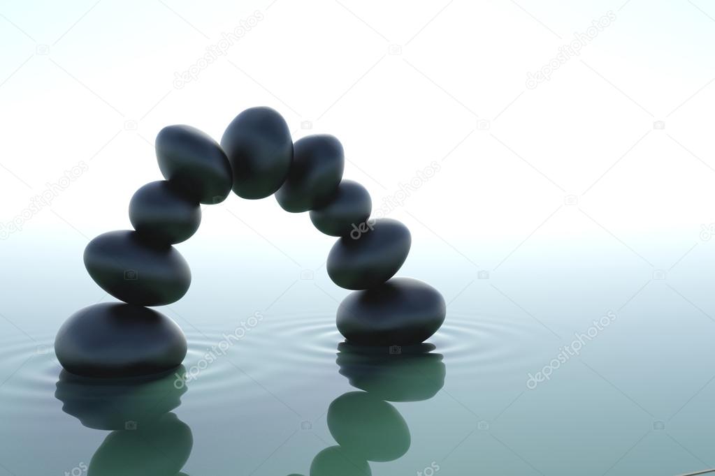 Arch zen stones in water