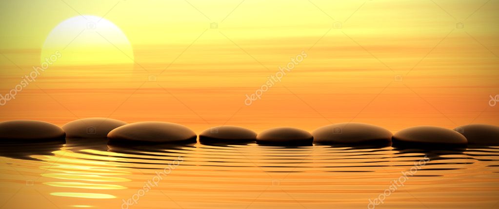 Zen Stones In Water On Sunset Stock Photo Image By C Dampoint Zen Stones In Water On Sunset Stock Photo Image By C Dampoint