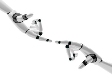 Robotic hand with fingers in contact clipart