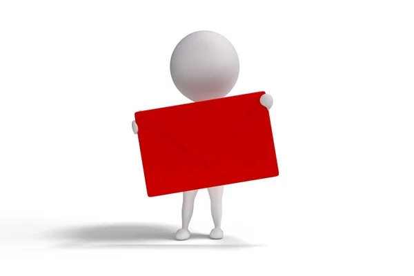 3D člověka s červeným písmenem — Stock fotografie