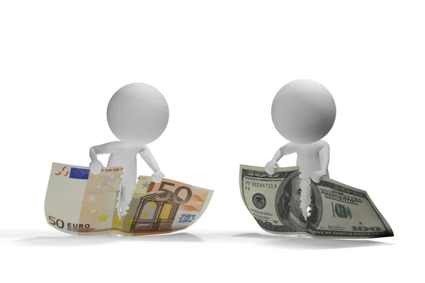 3D lidé strhnout peníze — Stock fotografie