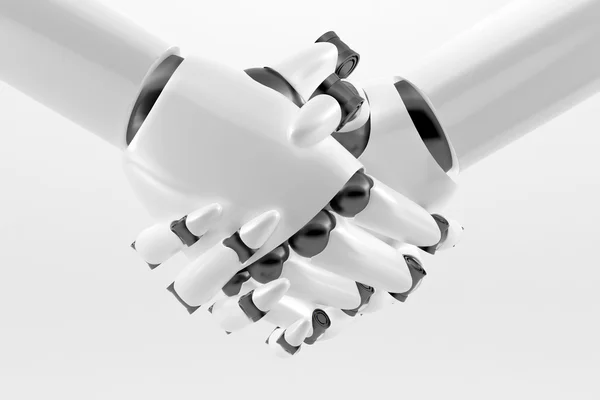 Robotic handshake isolated — Stock Photo, Image