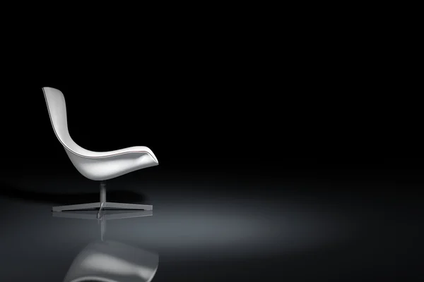 Sillón de diseño blanco sobre fondo negro — Foto de Stock