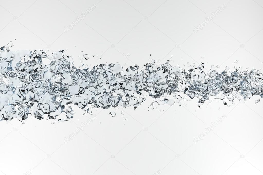 Clean water on white background