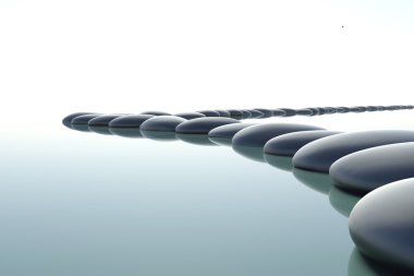 Zen taşlar beyaz zemin üzerine su