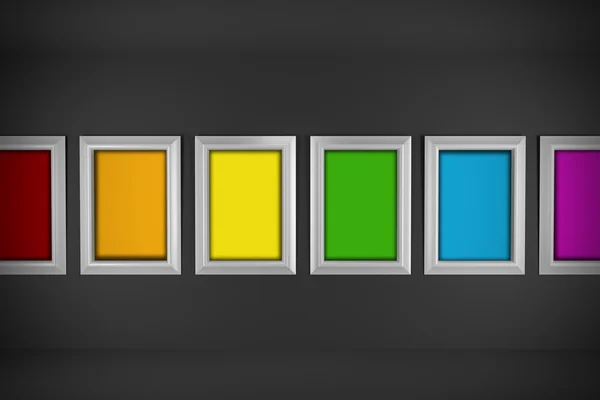 Minimális interior design színes festmények — Stock Fotó