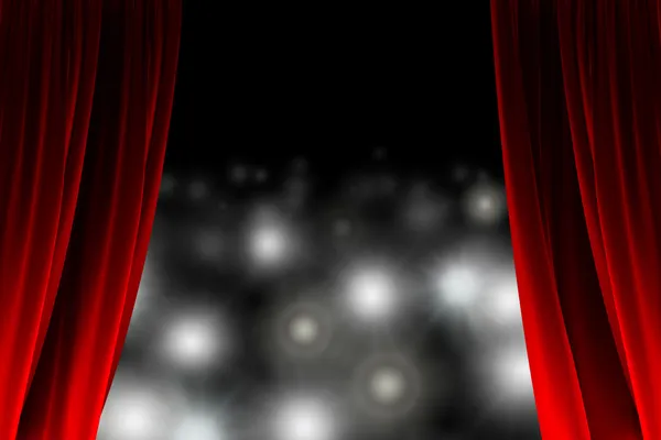 Perdenin arkasında flaş ışıkları izliyor