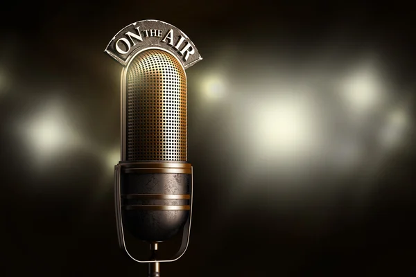 vintage mikrofon tarafından flaş ışıklı