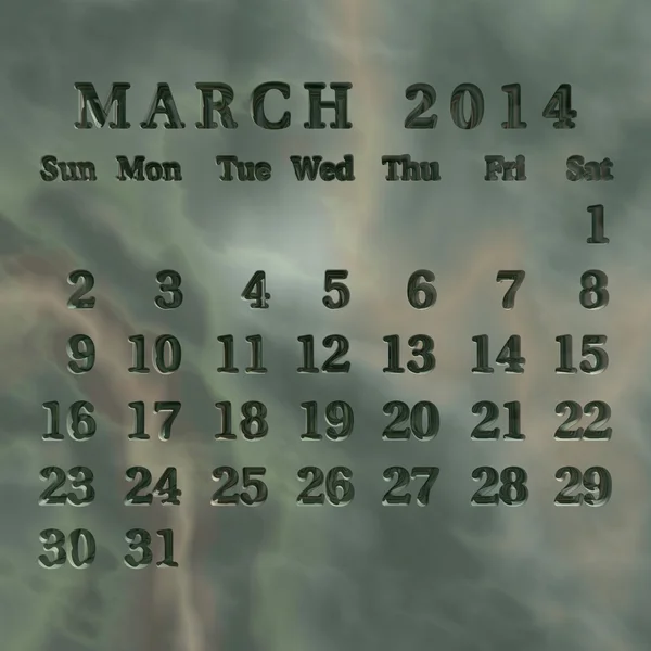 2014 sten kalender — Stockfoto