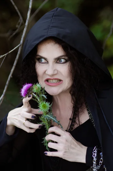 Wicked witch with burdock — Stock Photo, Image