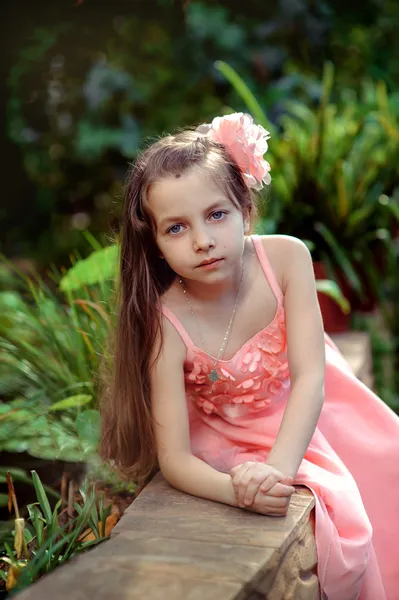 Little girl in dress — Stock Photo, Image